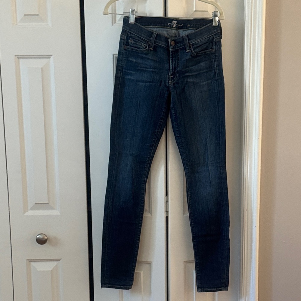 7 For All Mankind Dark Blue Skinny Jeans